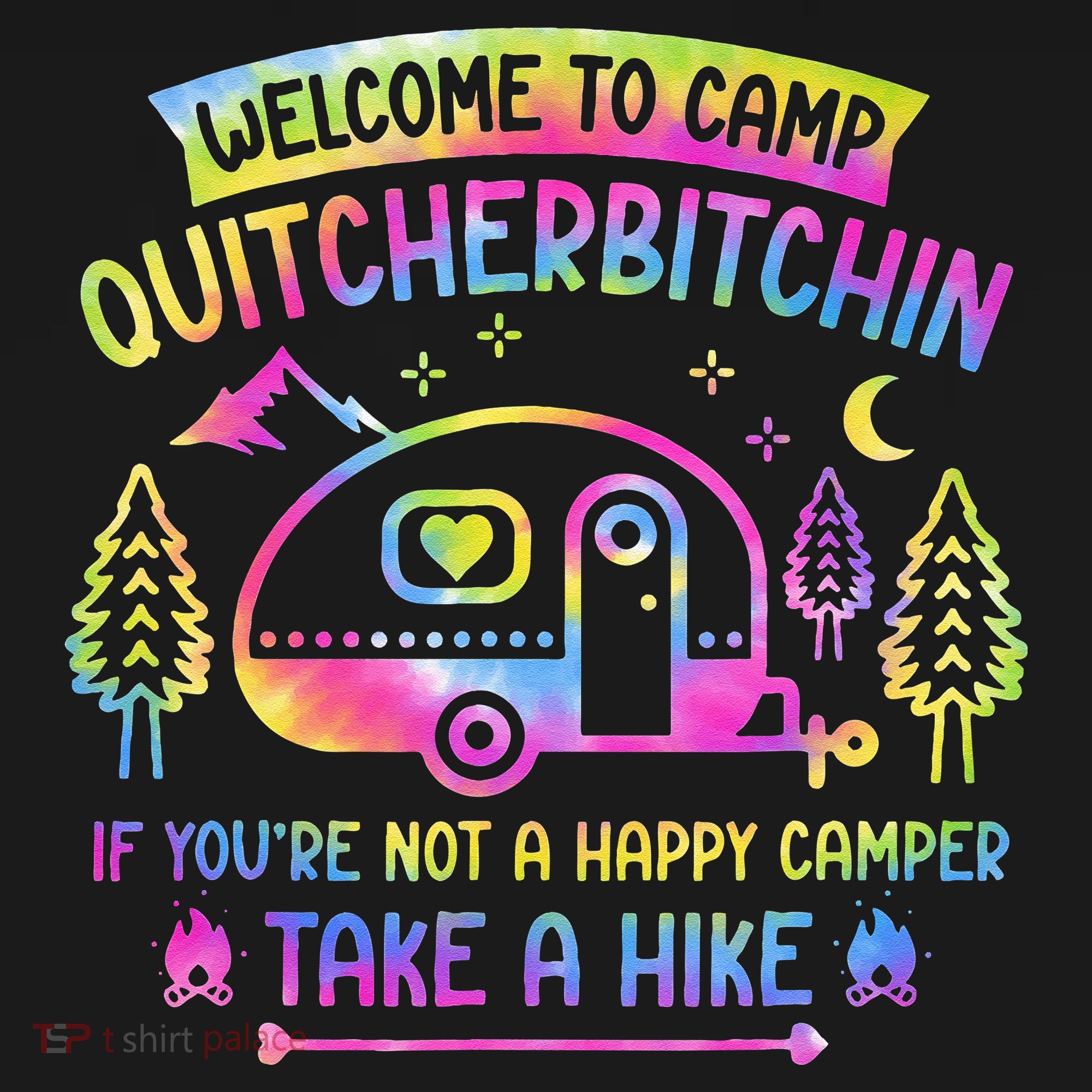 Camper Welcome To Camp Quitcherbitchin Funny Camping Life Doggie Tank
