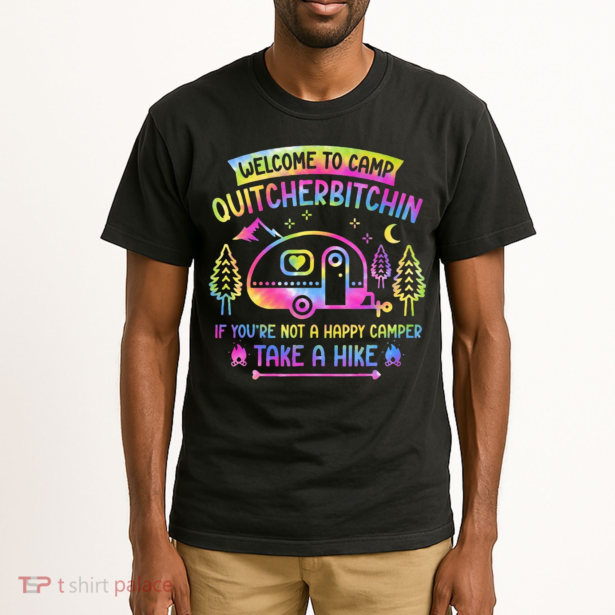 Camper Welcome To Camp Quitcherbitchin Funny Camping Life Tall T-Shirt