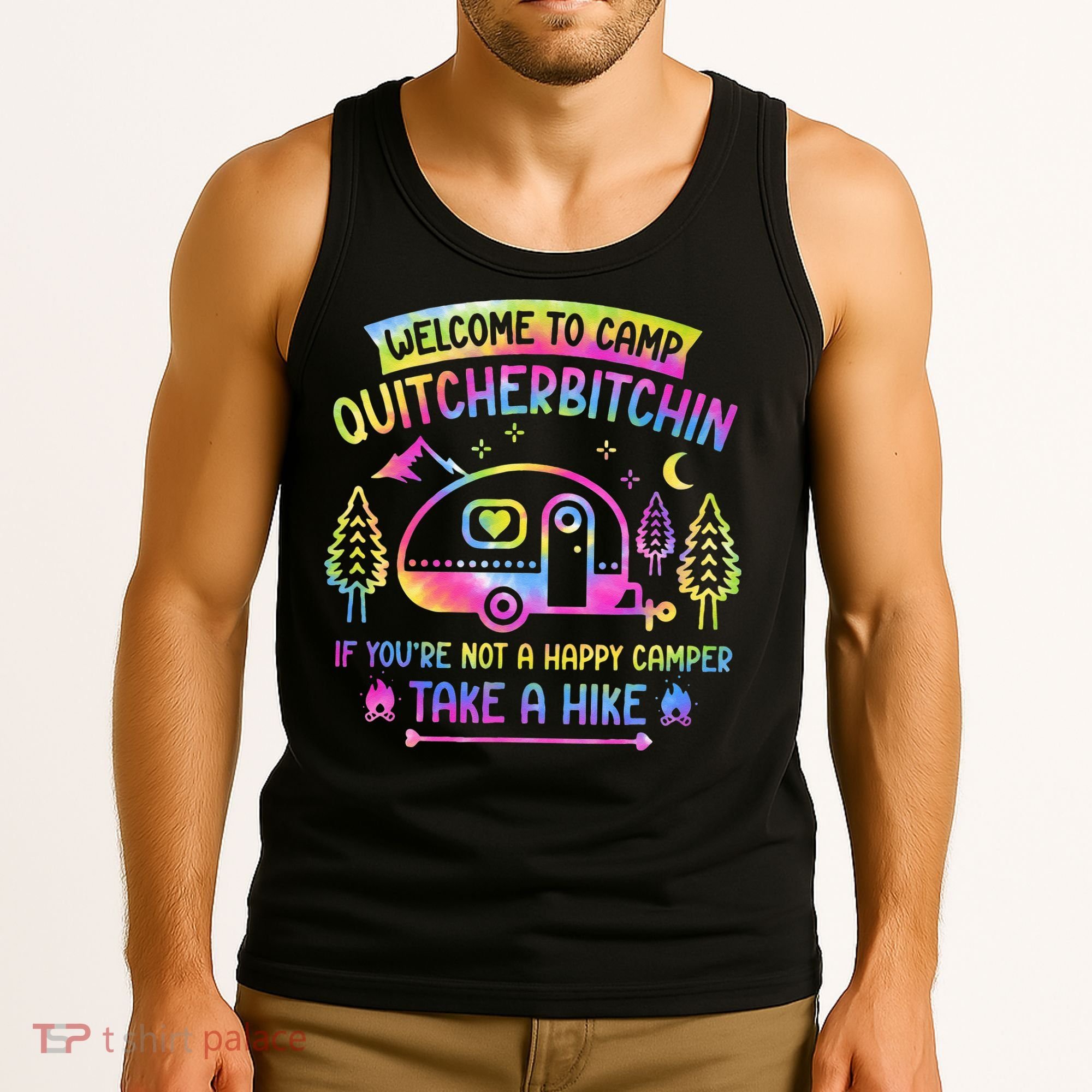 Camper Welcome To Camp Quitcherbitchin Funny Camping Life Tank Top