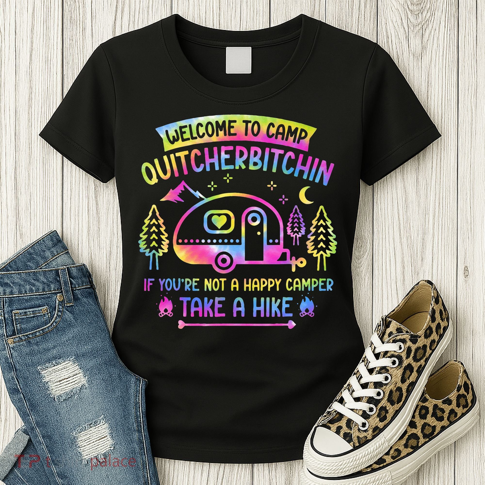 Camper Welcome To Camp Quitcherbitchin Funny Camping Life Women's T-Shirt
