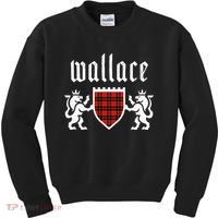 Clan Wallace Tartan Scottish Plaid Wallace Family Kids Sweatshirt thumb 0