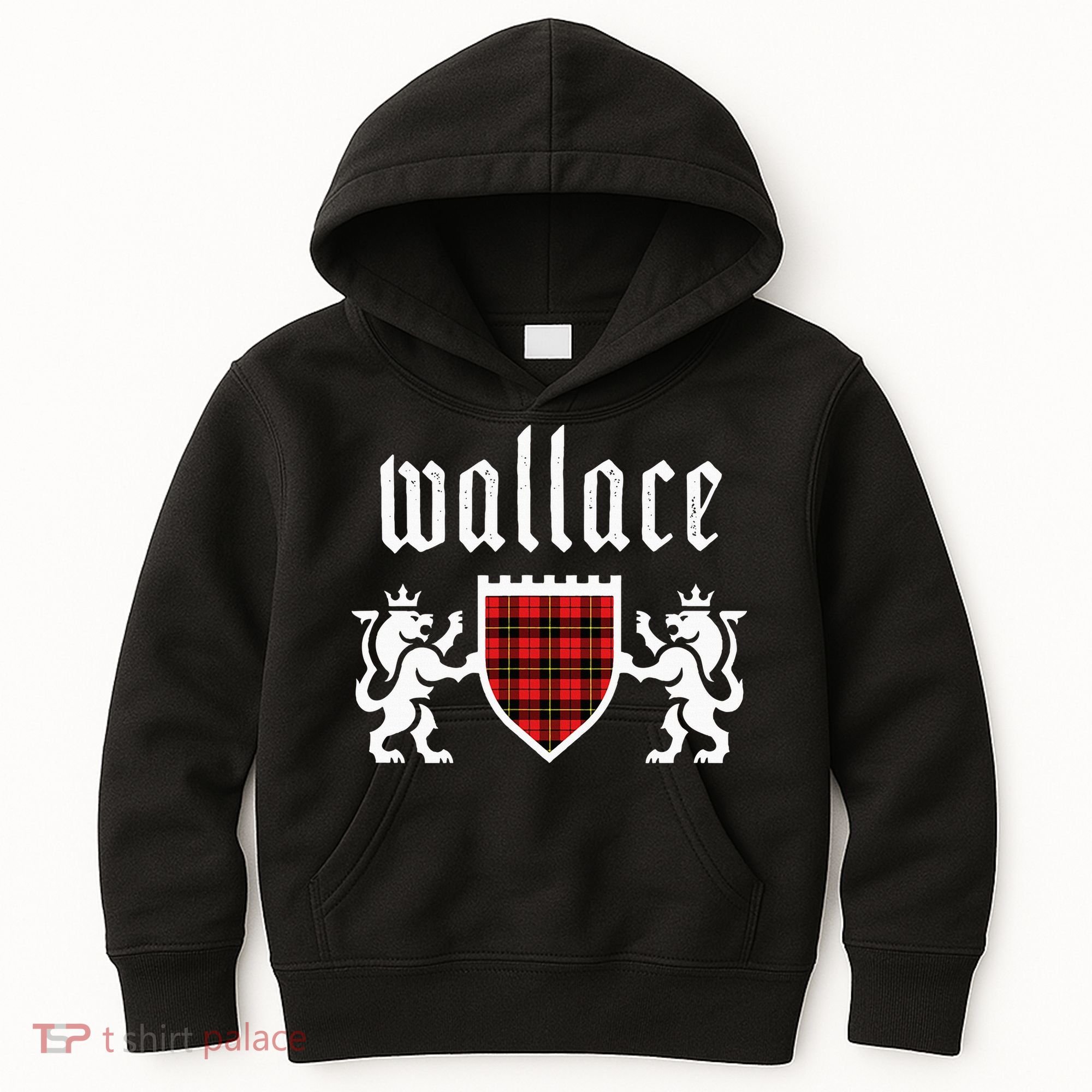 Clan Wallace Tartan Scottish Plaid Wallace Family Kids Hoodie