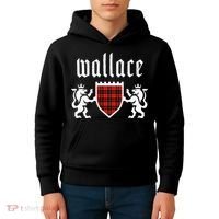 Clan Wallace Tartan Scottish Plaid Wallace Family Kids Hoodie thumb 4