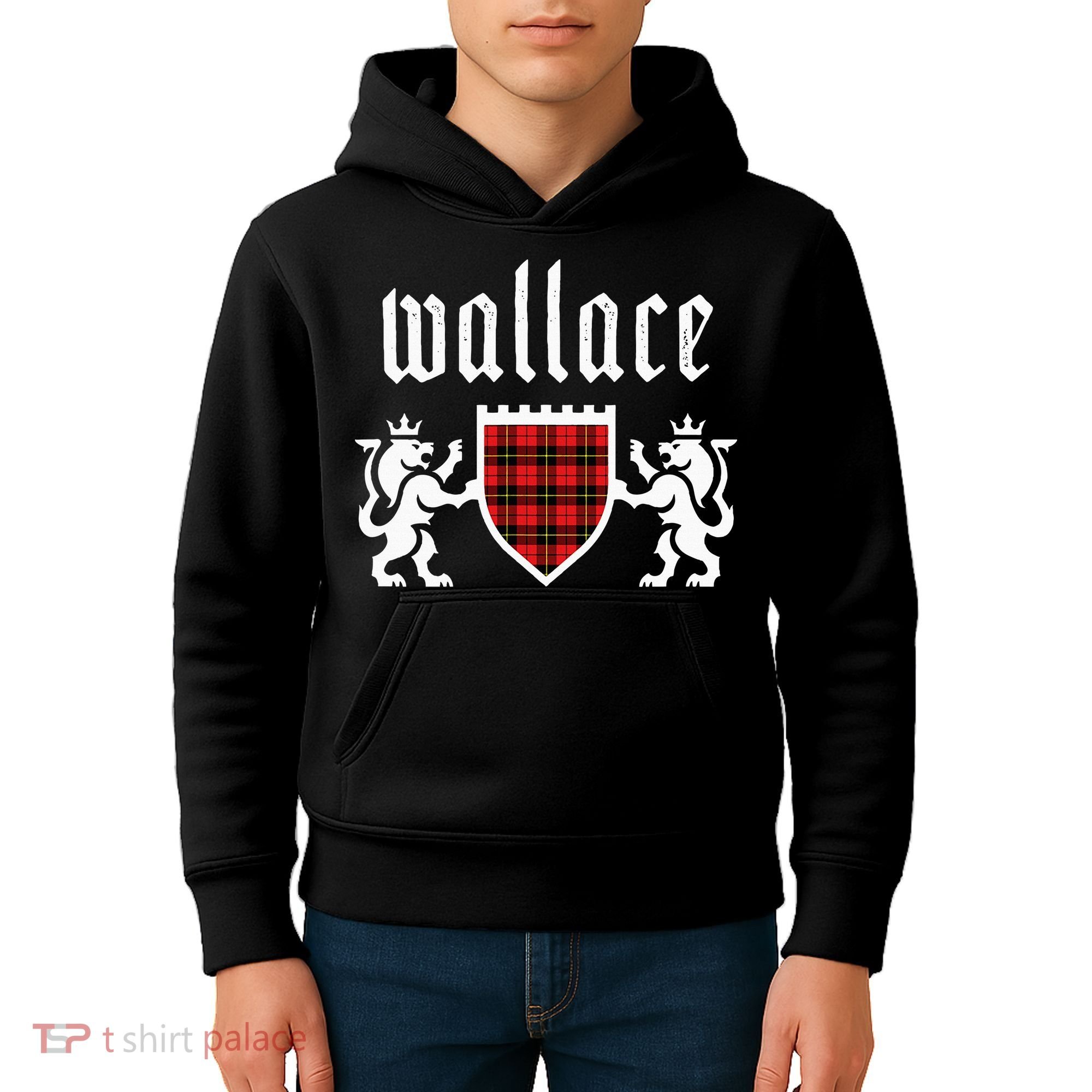 Clan Wallace Tartan Scottish Plaid Wallace Family Kids Hoodie