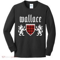 Clan Wallace Tartan Scottish Plaid Wallace Family Kids Long Sleeve Shirt thumb 0