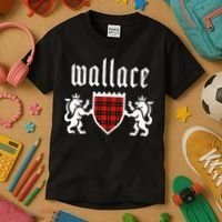 Clan Wallace Tartan Scottish Plaid Wallace Family Kids T-Shirt thumb 3