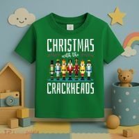 Christmas With The Crackheads Funny Family Ugly Nutcracker Toddler T-Shirt thumb 3