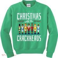 Christmas With The Crackheads Funny Family Ugly Nutcracker Kids Sweatshirt thumb 0