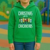 Christmas With The Crackheads Funny Family Ugly Nutcracker Kids Hoodie thumb 3