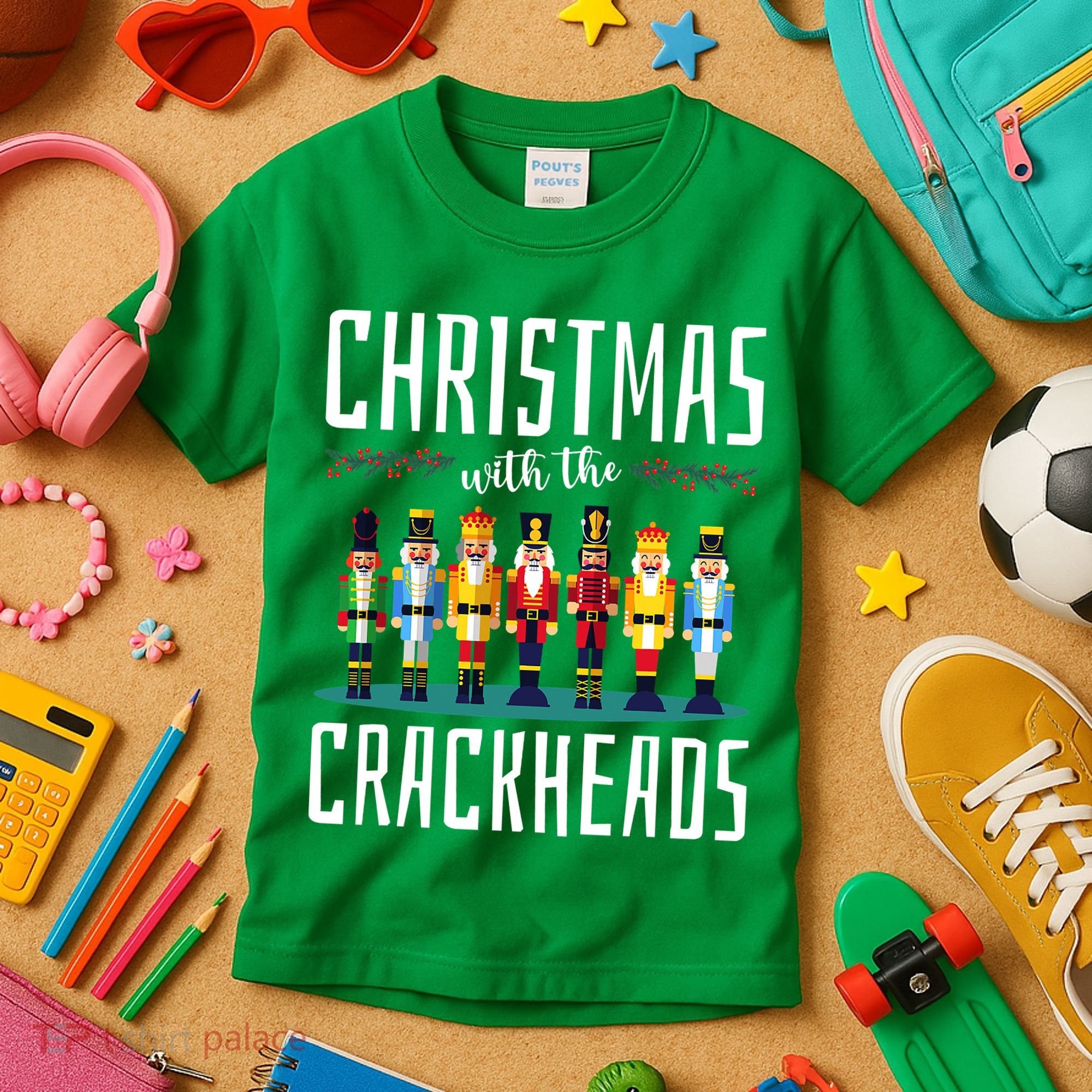 Christmas With The Crackheads Funny Family Ugly Nutcracker Kids T-Shirt