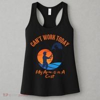 Can't Work Today My Arm Is In A Cast Funny Fishing Women's Tank Top thumb 3