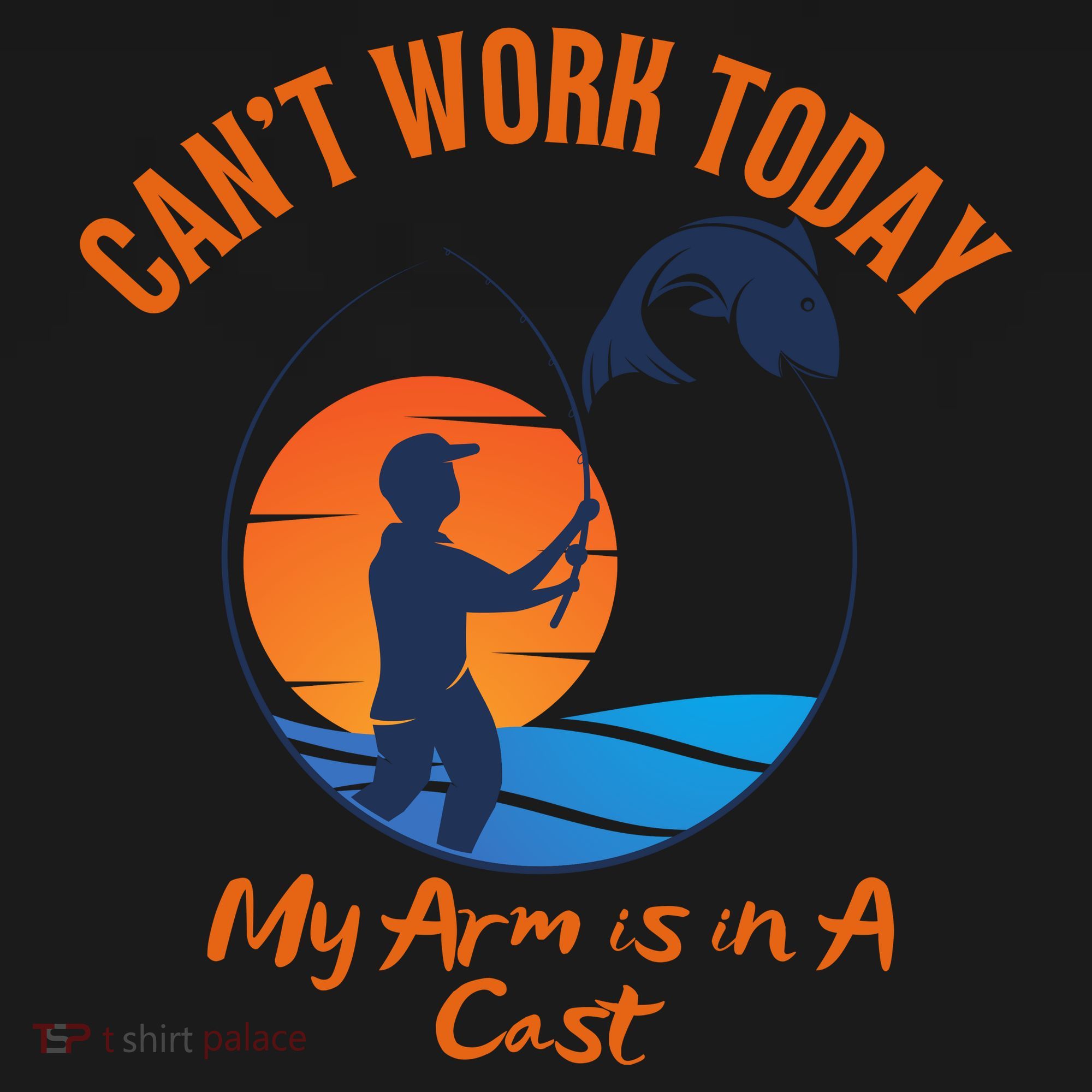 Can't Work Today My Arm Is In A Cast Funny Fishing Women's Tank Top
