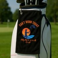 Can't Work Today My Arm Is In A Cast Funny Fishing Golf Towel thumb 2