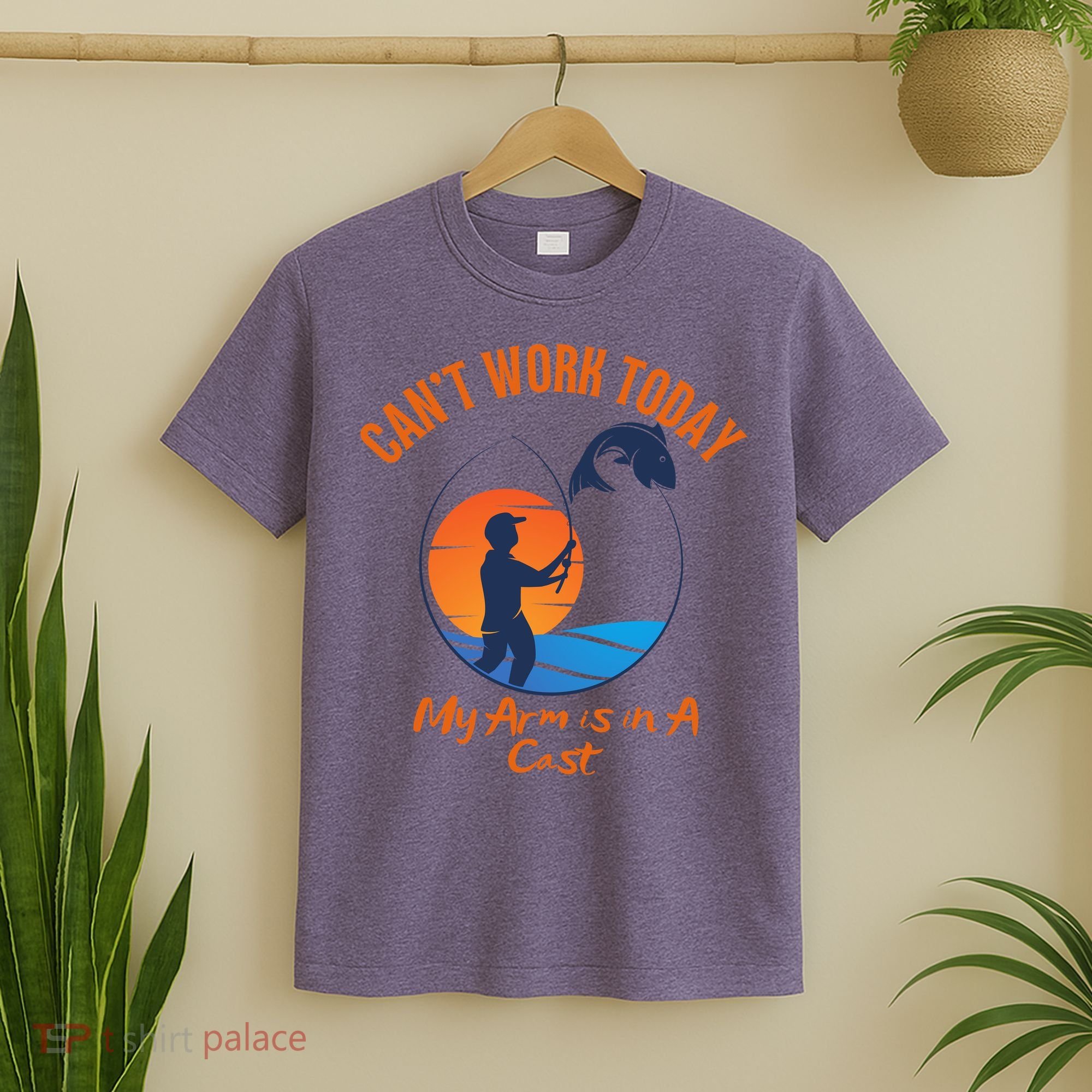 Can't Work Today My Arm Is In A Cast Funny Fishing T-Shirt