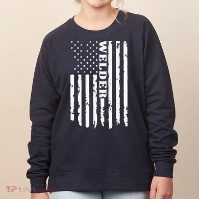 Cool Welding US Flag Art For Welder Welding Women's Sweatshirt