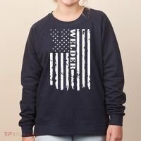 Cool Welding US Flag Art For Welder Welding Women's Sweatshirt thumb 0