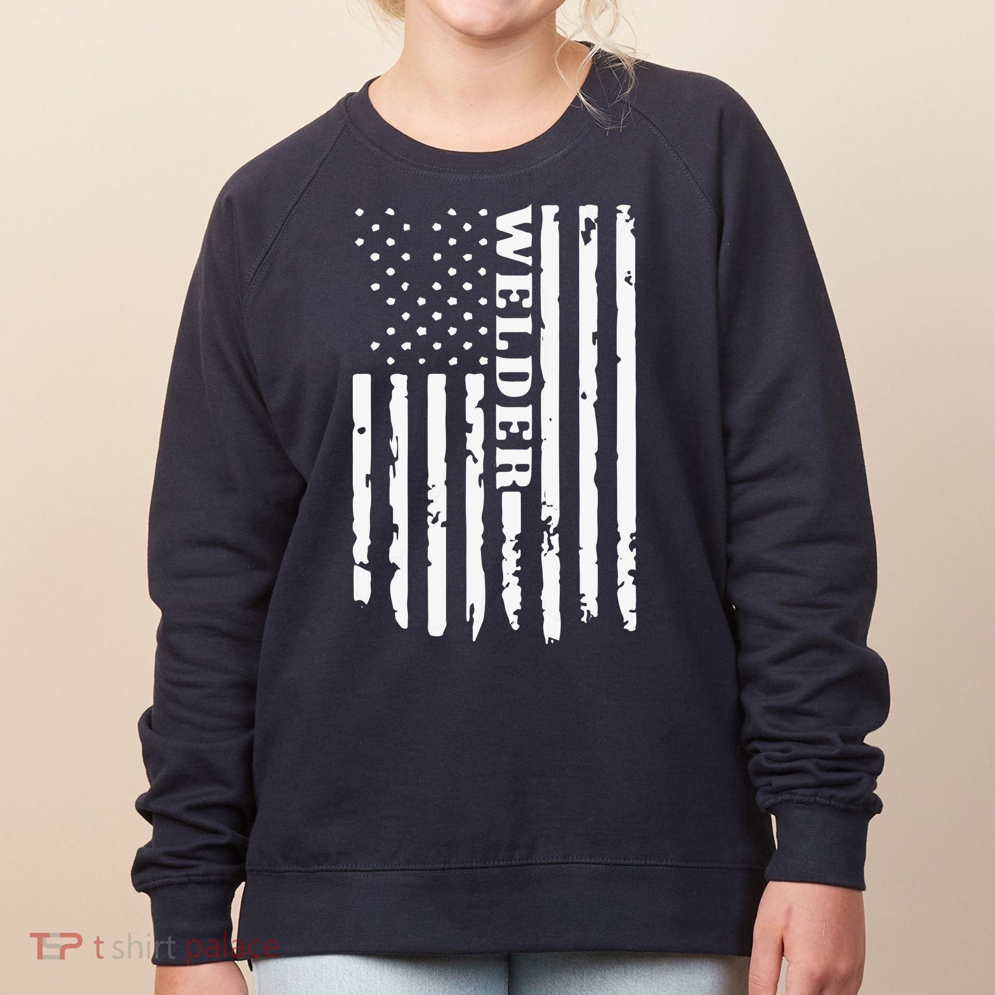 Cool Welding US Flag Art For Welder Welding Women's Sweatshirt