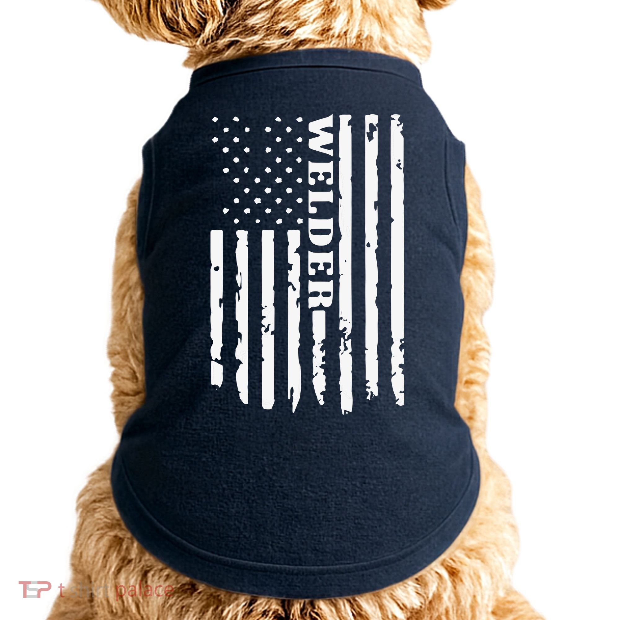 Cool Welding US Flag Art For Welder Welding Doggie Tank