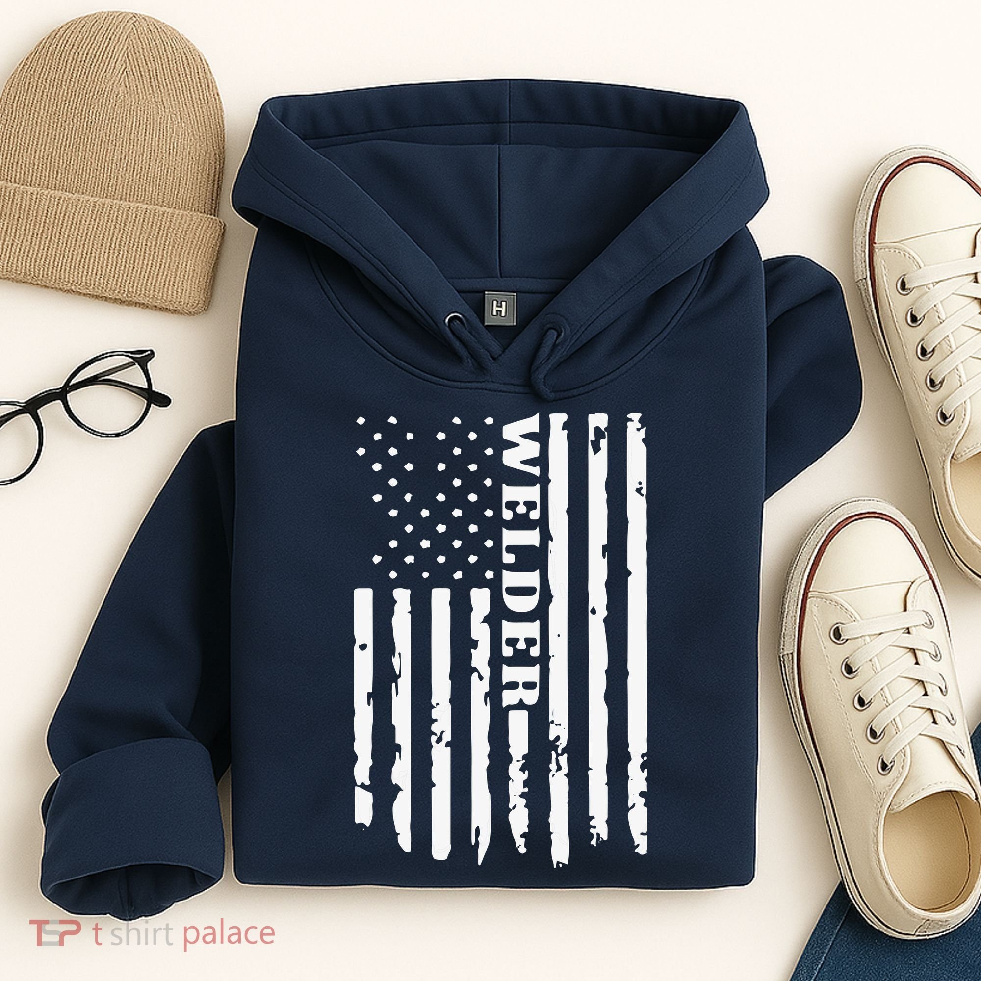 Cool Welding US Flag Art For Welder Welding Hoodie