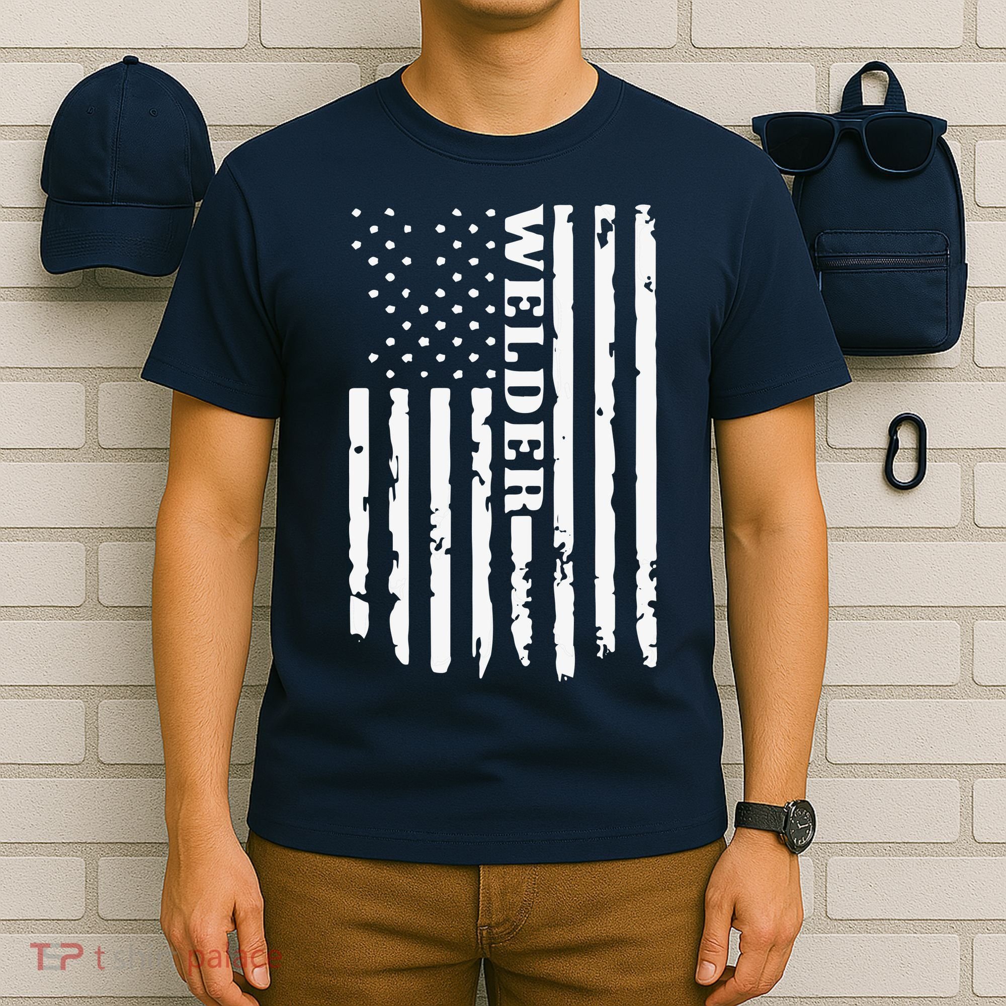 Cool Welding US Flag Art For Welder Welding T-Shirt