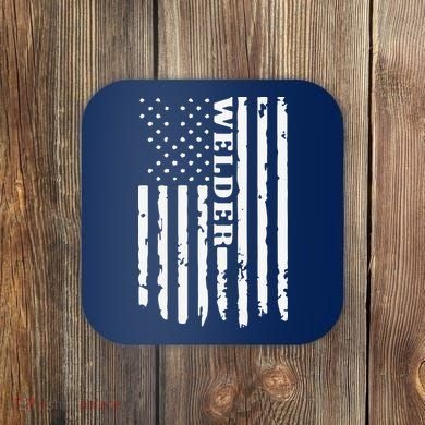Cool Welding US Flag Art For Welder Welding Coaster