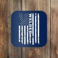 Cool Welding US Flag Art For Welder Welding Coaster thumb 0