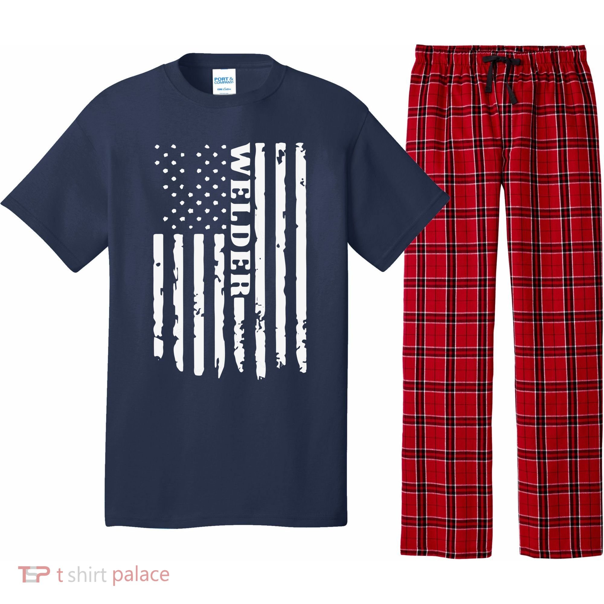 Cool Welding US Flag Art For Welder Welding Pajama Set