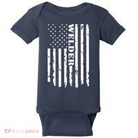 Cool Welding US Flag Art For Welder Welding Baby Bodysuit thumb 0