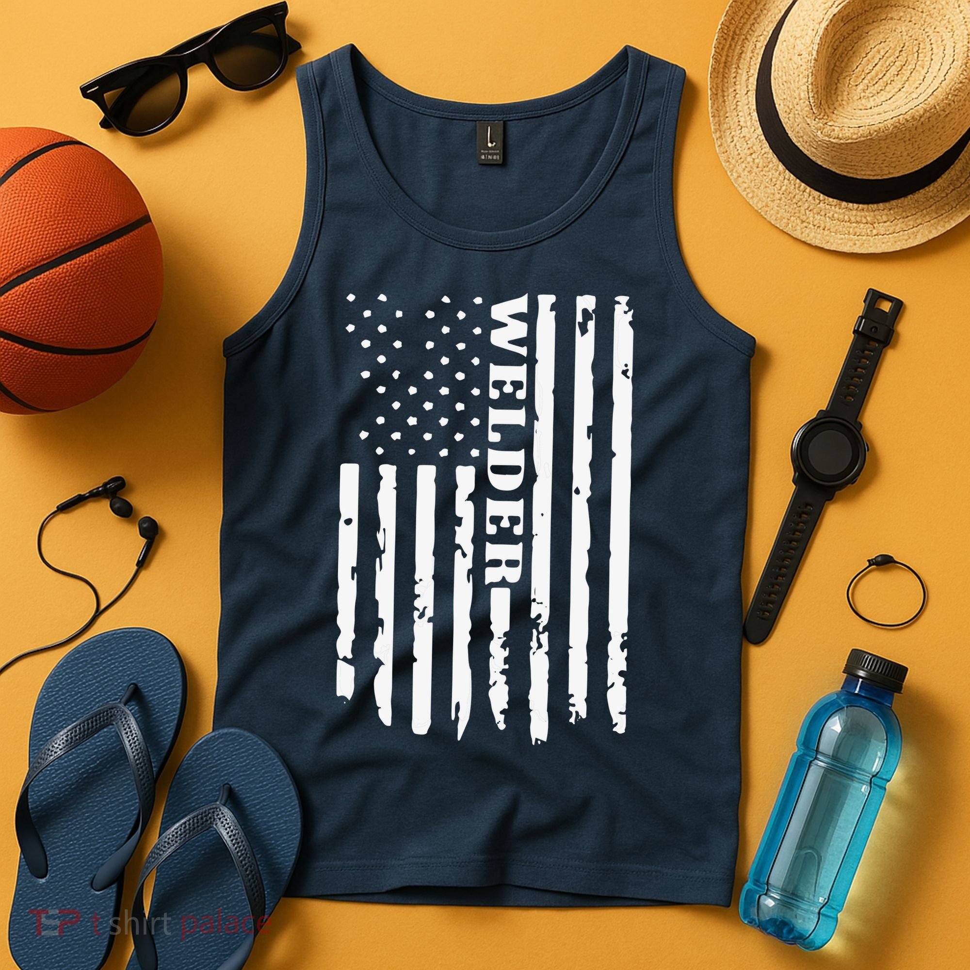 Cool Welding US Flag Art For Welder Welding Tank Top