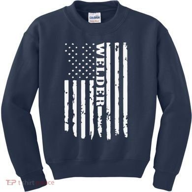 Cool Welding US Flag Art For Welder Welding Kids Sweatshirt
