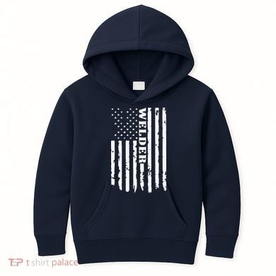 Cool Welding US Flag Art For Welder Welding Kids Hoodie