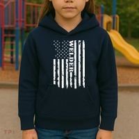 Cool Welding US Flag Art For Welder Welding Kids Hoodie thumb 3
