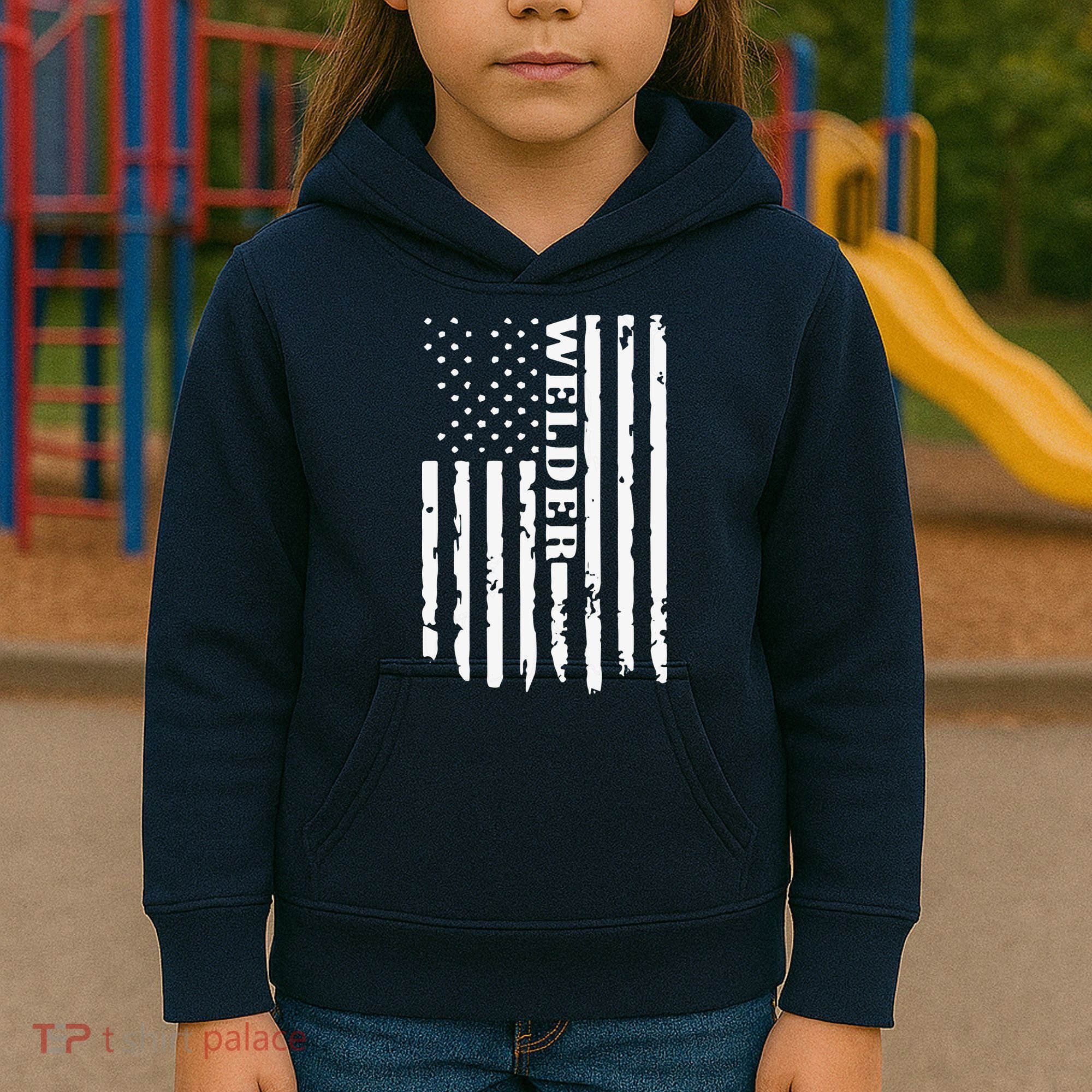 Cool Welding US Flag Art For Welder Welding Kids Hoodie
