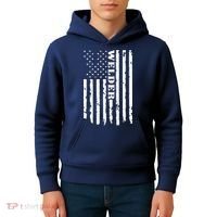 Cool Welding US Flag Art For Welder Welding Kids Hoodie thumb 4
