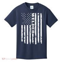Cool Welding US Flag Art For Welder Welding Kids T-Shirt thumb 0
