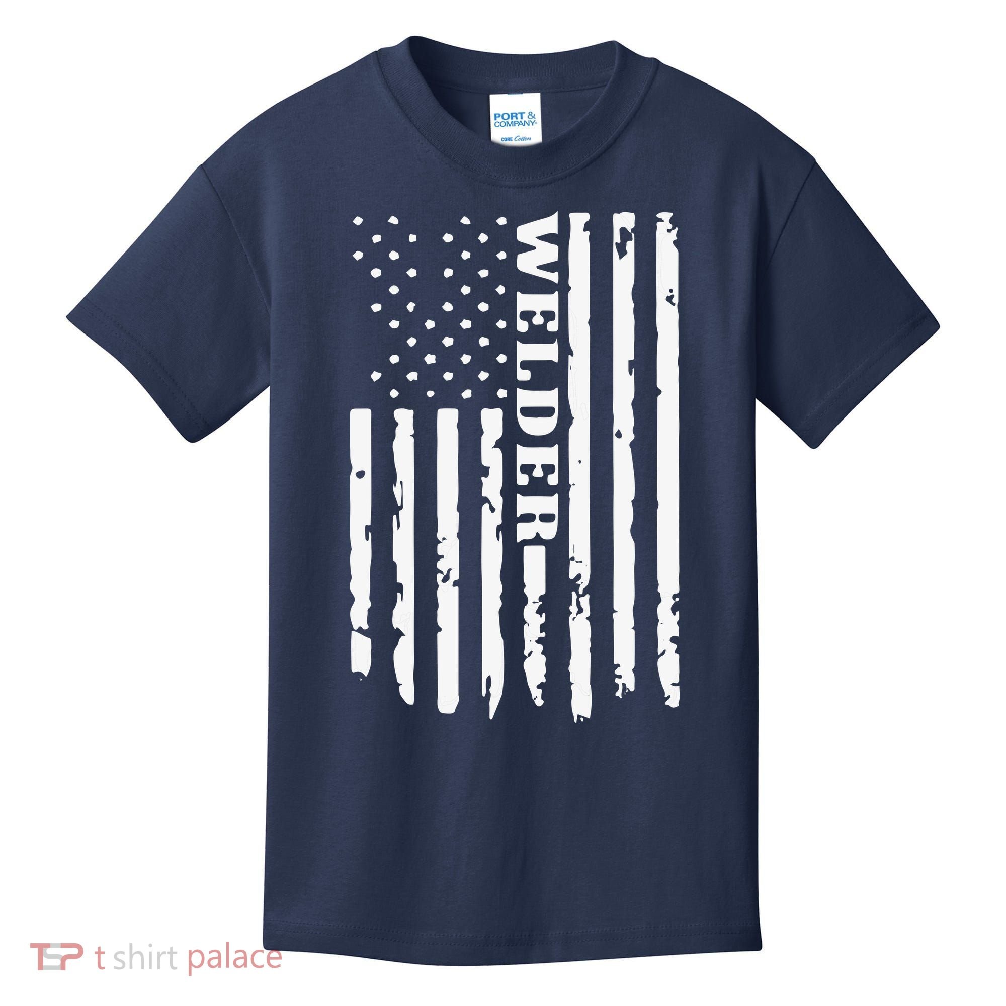 Cool Welding US Flag Art For Welder Welding Kids T-Shirt