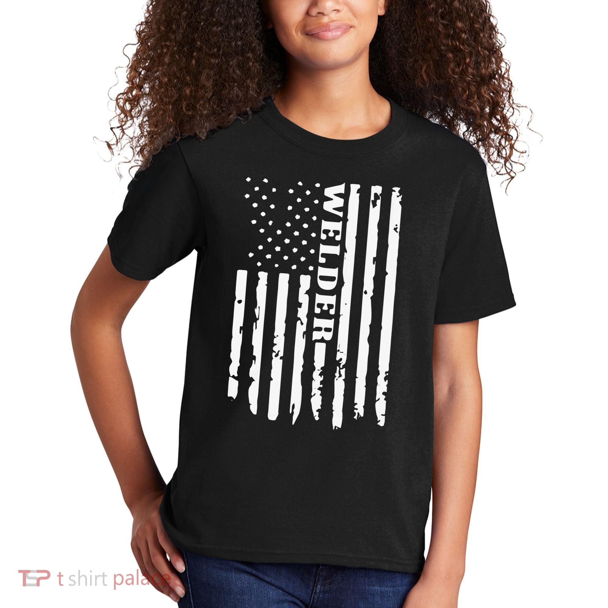 Cool Welding US Flag Art For Welder Welding Kids T-Shirt