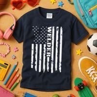 Cool Welding US Flag Art For Welder Welding Kids T-Shirt thumb 3