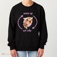 Cats Wake Up Act Silly Cat Meme Certified Freak Funny Women's Sweatshirt thumb 0