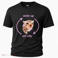 Cats Wake Up Act Silly Cat Meme Certified Freak Funny Cooling Performance Crew T-Shirt thumb 0