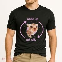 Cats Wake Up Act Silly Cat Meme Certified Freak Funny Cooling Performance Crew T-Shirt thumb 2