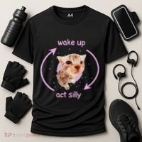 Cats Wake Up Act Silly Cat Meme Certified Freak Funny Cooling Performance Crew T-Shirt thumb 3