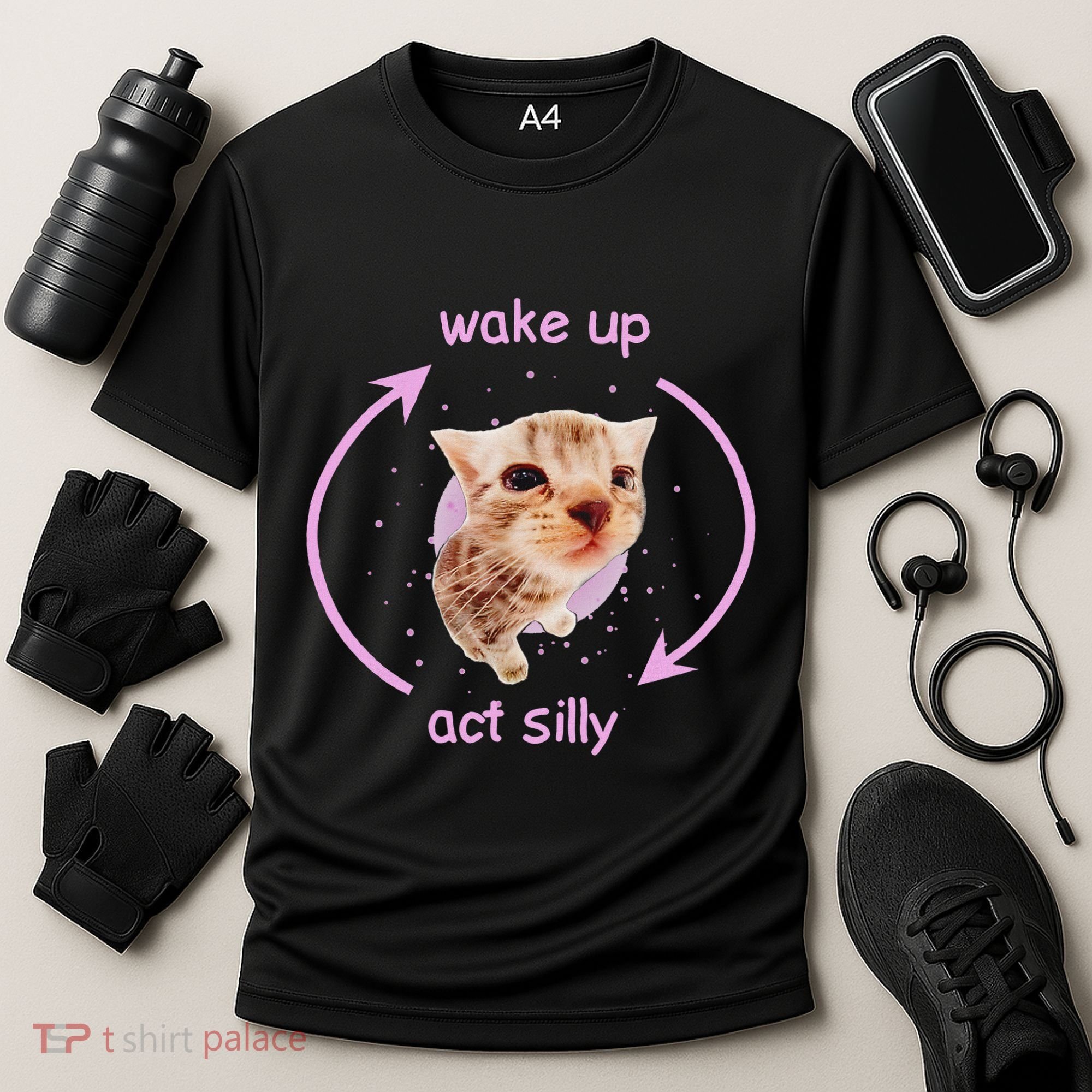 Cats Wake Up Act Silly Cat Meme Certified Freak Funny Cooling Performance Crew T-Shirt