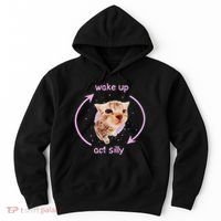 Cats Wake Up Act Silly Cat Meme Certified Freak Funny Hoodie thumb 0