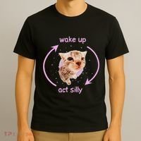 Cats Wake Up Act Silly Cat Meme Certified Freak Funny T-Shirt thumb 3