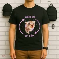 Cats Wake Up Act Silly Cat Meme Certified Freak Funny T-Shirt thumb 6