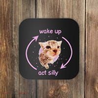 Cats Wake Up Act Silly Cat Meme Certified Freak Funny Coaster thumb 0