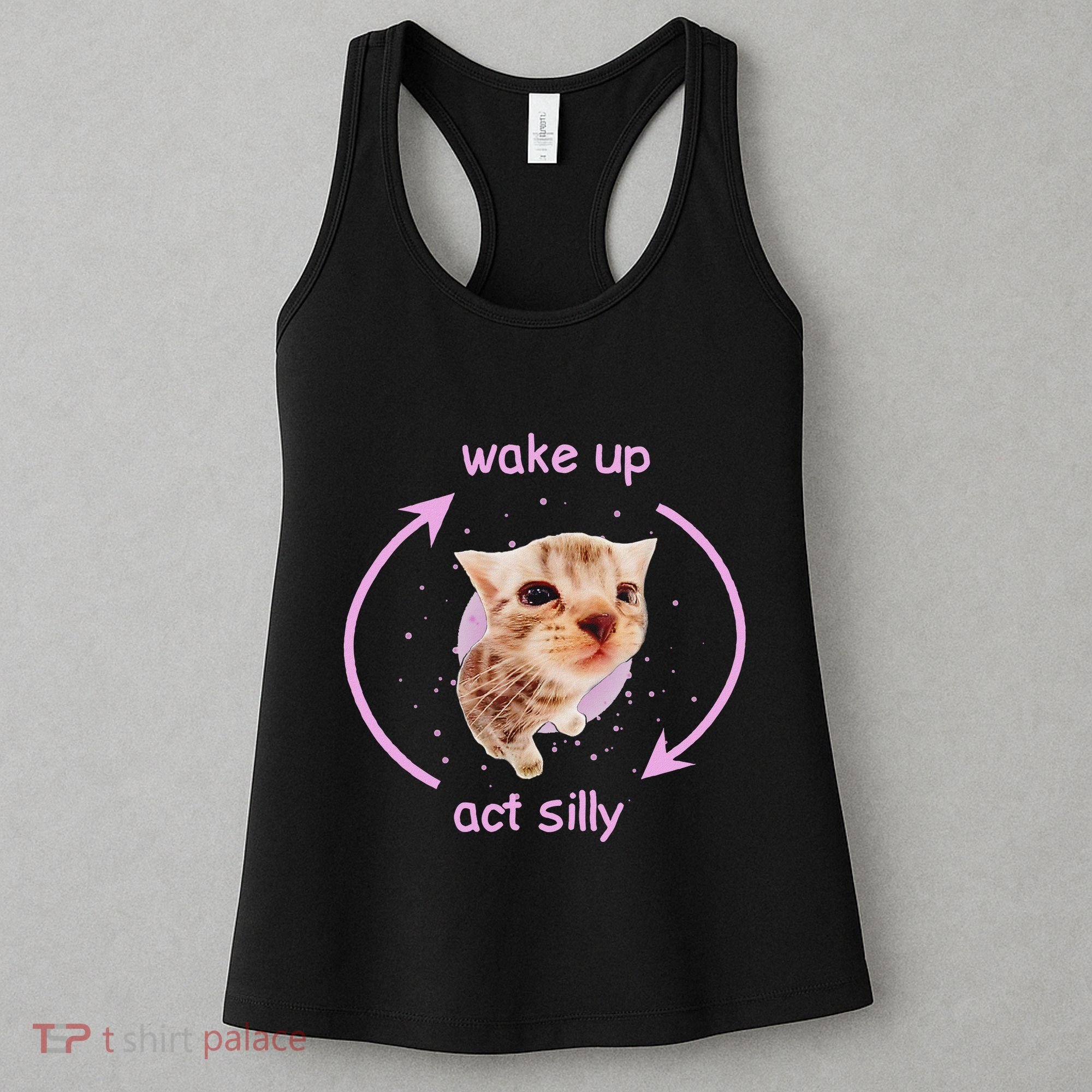 Cats Wake Up Act Silly Cat Meme Certified Freak Funny Women's Tank Top