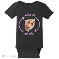 Cats Wake Up Act Silly Cat Meme Certified Freak Funny Baby Bodysuit thumb 0