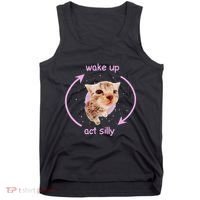 Cats Wake Up Act Silly Cat Meme Certified Freak Funny Tank Top thumb 0